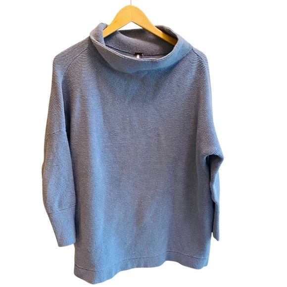 Free People Ottoman Slouchy Tunic Sweater Blue - Picture 9 of 13